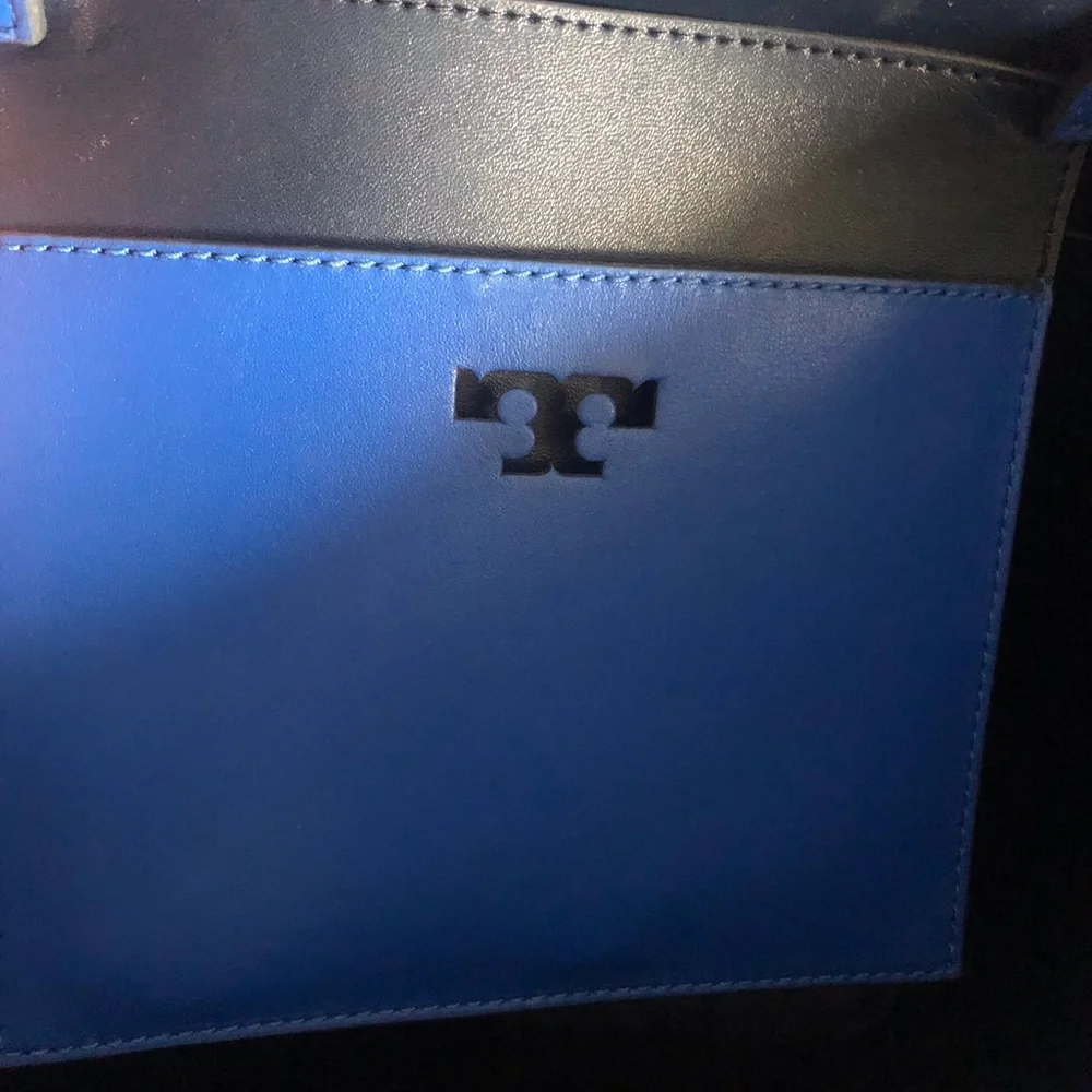 Tory Burch Blue Leather Tote Bag - Picture 6 of 7